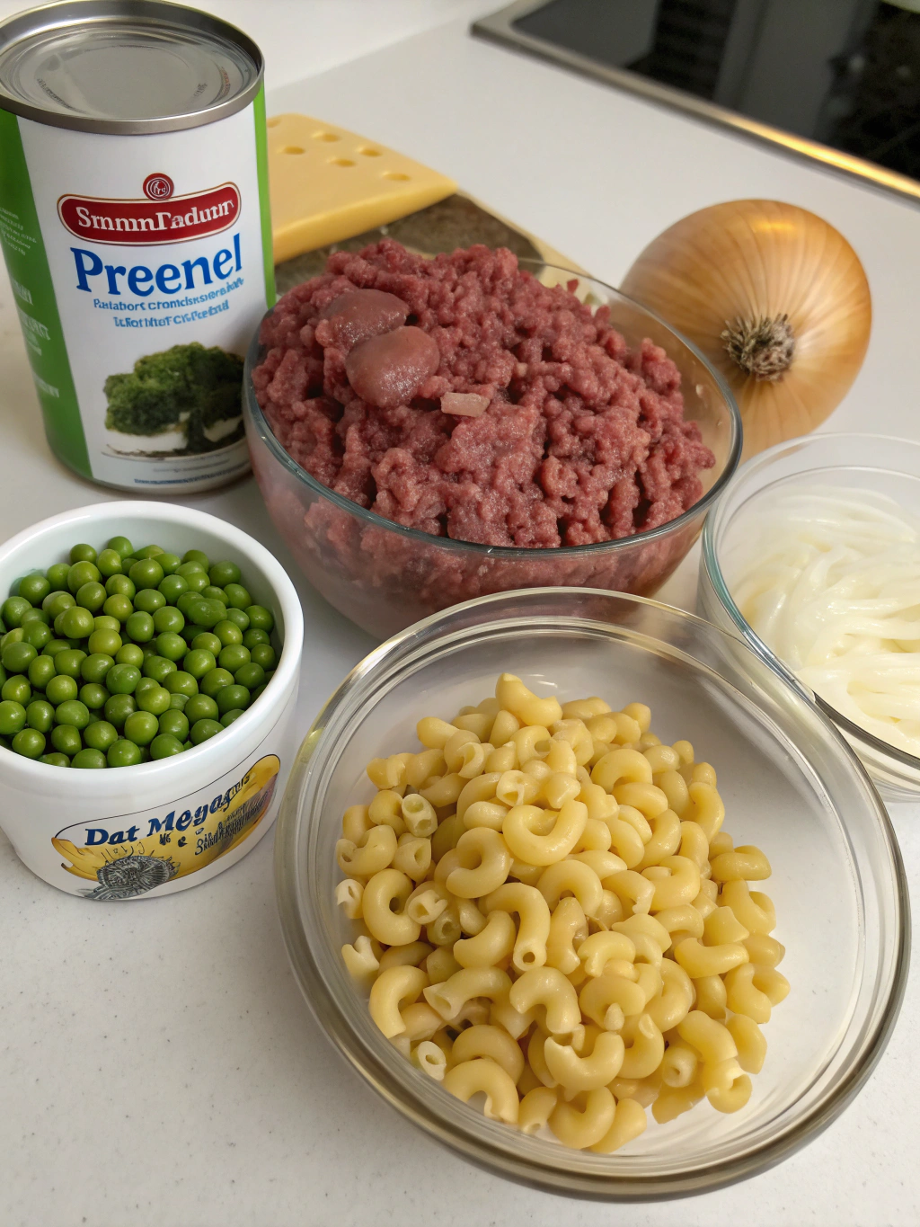 Beef and Macaroni Hotdish ingredients.webp - A Minnesotan's Beef and Macaroni Hotdish
