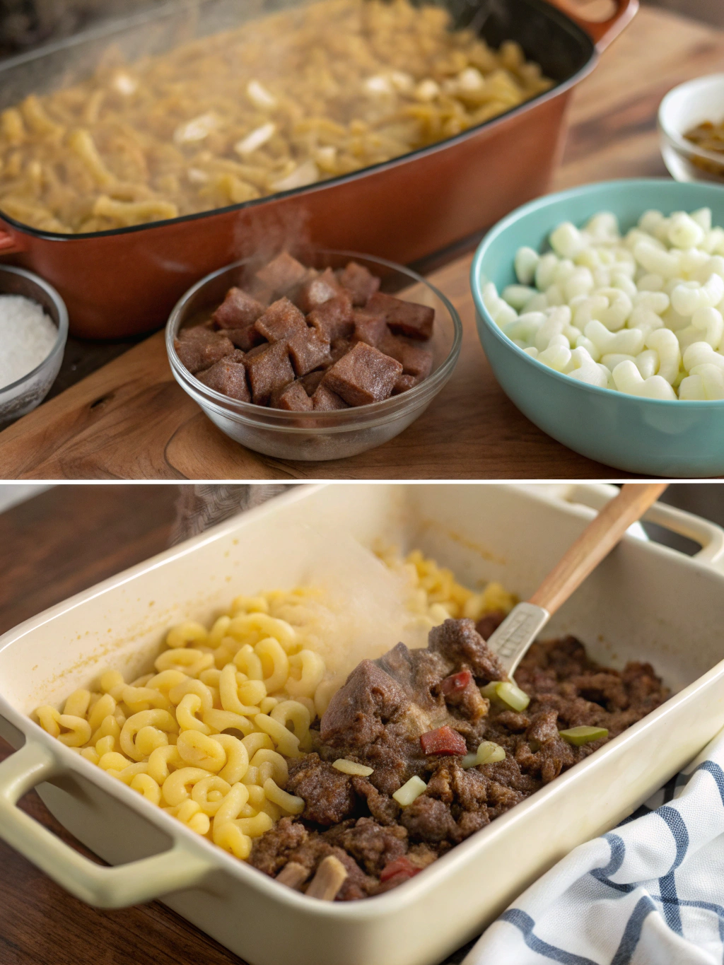 Beef and Macaroni Hotdish steps.webp - A Minnesotan's Beef and Macaroni Hotdish