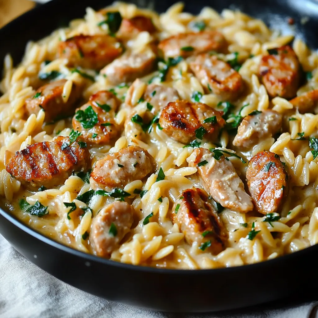 Creamy Chicken Sausage Orzo: One-Pan Meal, ZERO Cleanup!
