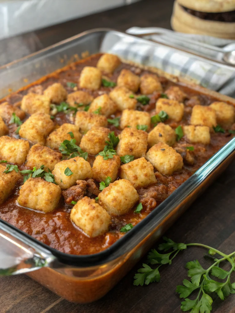 Skillet Sloppy Joe Tater Tot Casserole