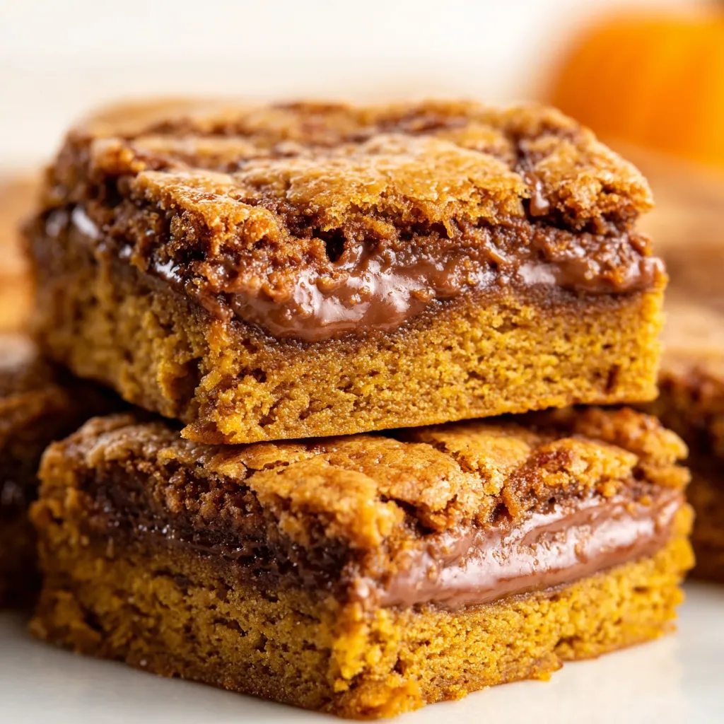 PUMPKIN NUTELLA BLONDIES HEAVEN