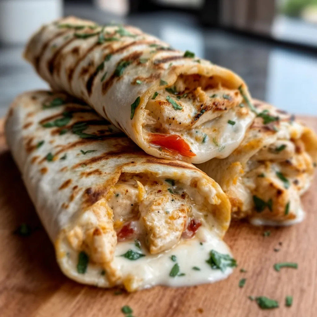 Cheesy Garlic Chicken Wraps: Quick & Easy Weeknight Dinner!