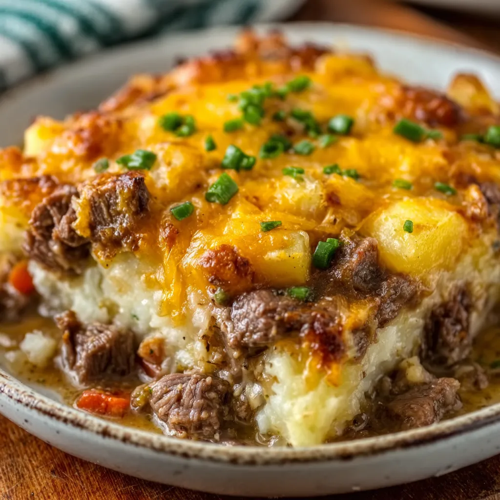 Slow Cooker Steak & Cheddar Potato Casserole: Easiest Comfort! – besthomemaderecipes