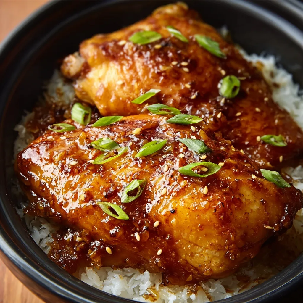 Crockpot honey garlic chicken. Slow cooker dinner meal prep.