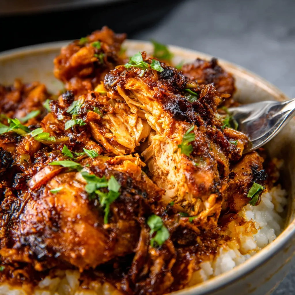 Slow cooker Hawaiian chicken: juicy pineapple chicken ready to serve.